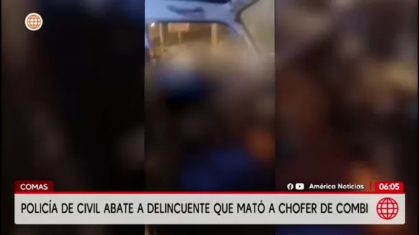 Delincuente mata a chofer de combi en Comas y es abatido por policía/ América Noticias