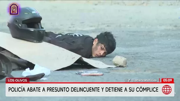 Policía abate a presunto delincuente y detiene a sospechoso en Los Olivos. Foto: América Noticias