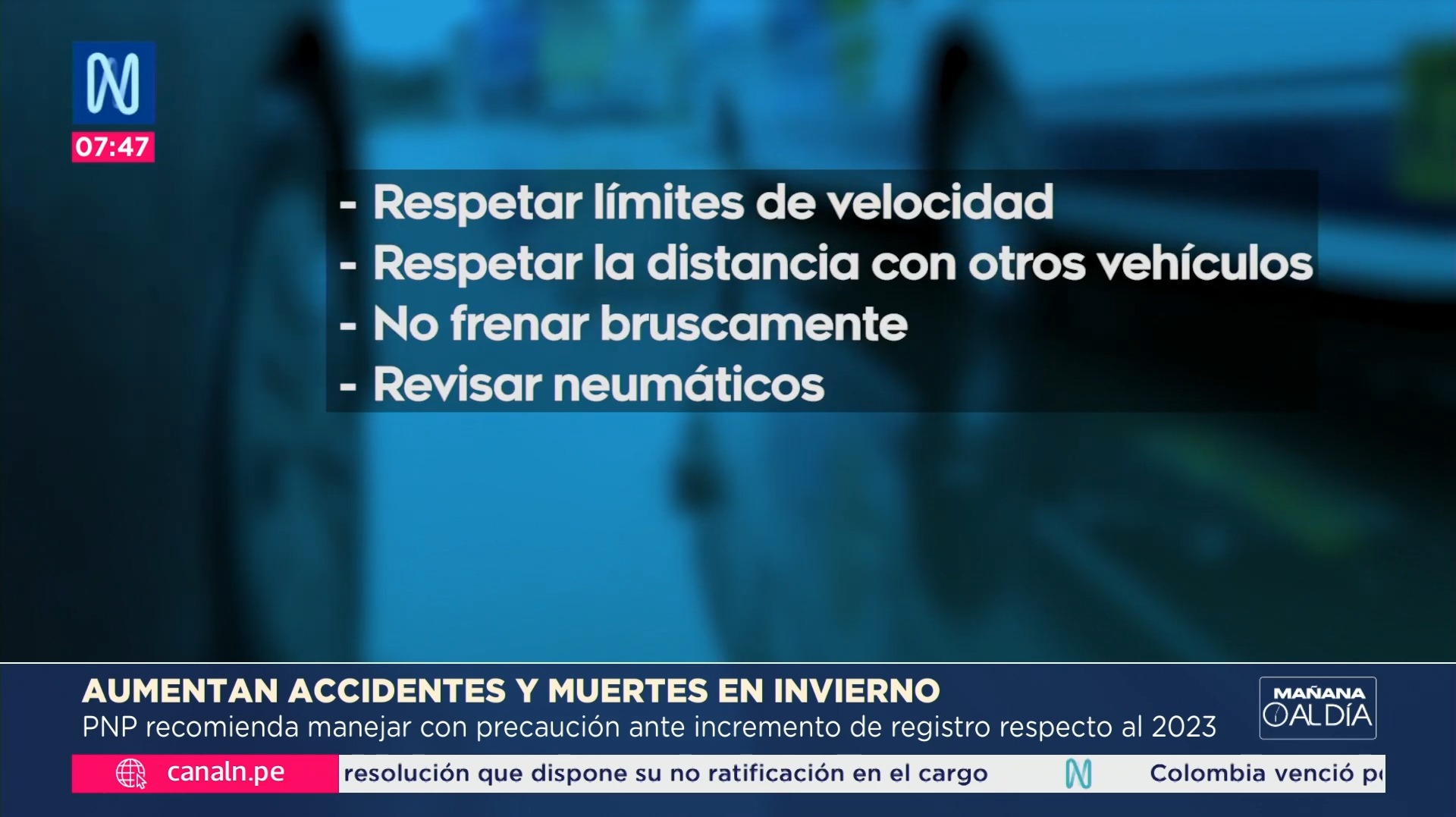 Policía alerta que han incrementado los accidentes y muertes este invierno 2024