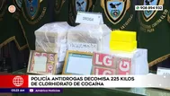 Policía Antidrogas decomisa 225 kilos de clorhidrato de cocaína