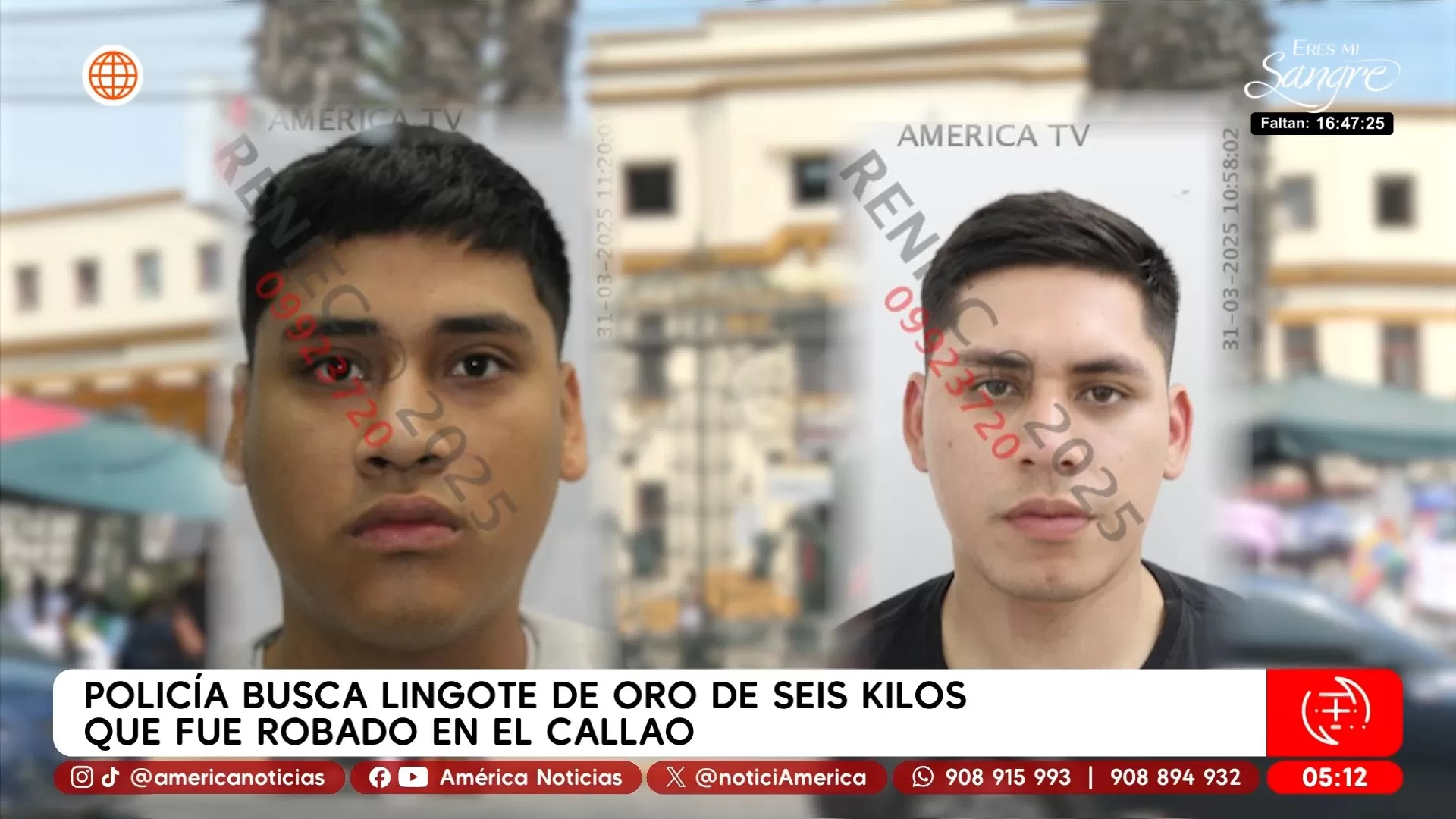 Policía busca lingote de oro de seis kilos que fue robado en el Callao. Foto: América Noticias Policía busca lingote de oro de seis kilos que fue robado en el Callao. Foto: América Noticias