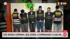 Policía captura a banda Los Bandoleros de la Unión en Los Olivos