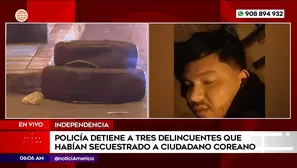 Delincuentes capturados tras secuestrar a coreano. Foto y video: América Noticias