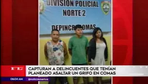 Tres delincuentes detenidos por la Policía. América Noticias