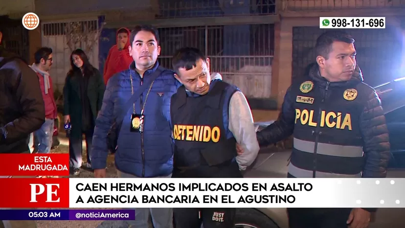 Policía capturó a hermanos implicados en asalto a agencia bancaria en El Agustino