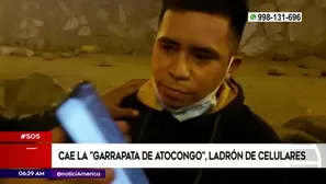 Delincuente detenido en el puente Atocongo. América Noticias