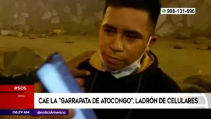 Delincuente detenido en el puente Atocongo. América Noticias