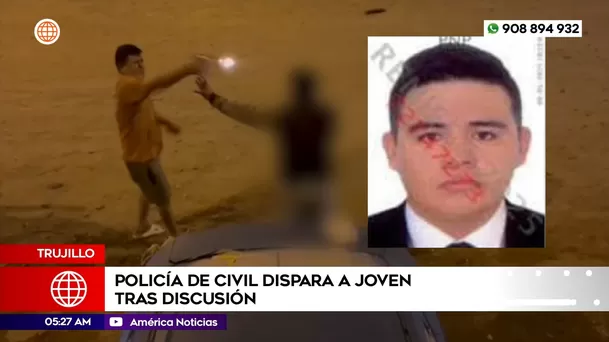 Policía de civil dispara a joven tras discusión en Trujillo. Foto: América Noticias