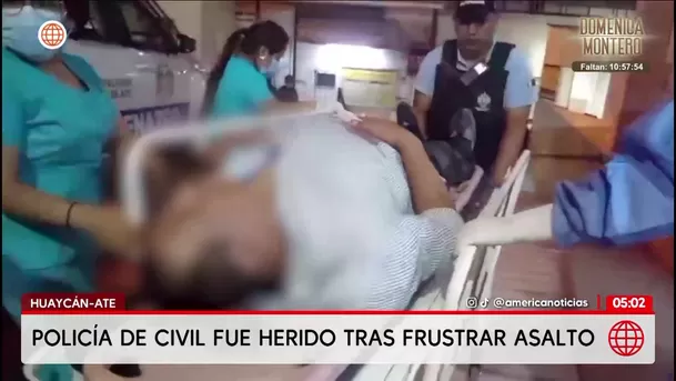 Policía de civil es herido tras asalto en Ate. Foto: América Noticias