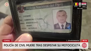 Policía de civil muere en accidente de tránsito en Comas. Foto y video: América Noticias