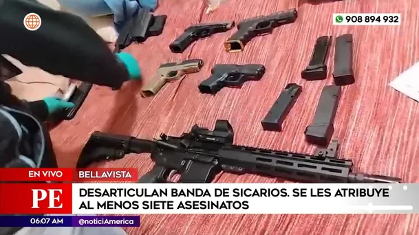 Policía desarticula banda de sicarios en Bellavista. Foto: América Noticias