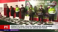 Policía desbarató seis bandas criminales e incautó 631 armas de fuego