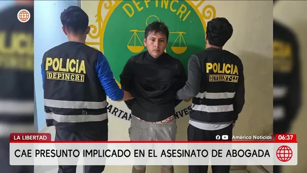 Policía detiene a acusado por crimen de abogada en La Libertad. Foto: América Noticias Policía detiene a acusado por crimen de abogada en La Libertad. Foto: América Noticias