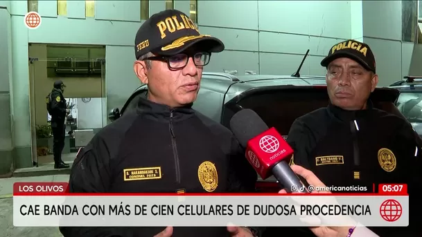 Policía detiene a banda con celulares robados en Los Olivos. Foto: América Noticias