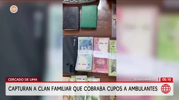 Policía detiene a clan familiar por extorsionar a ambulantes en el Cercado de Lima. Foto: América Noticias