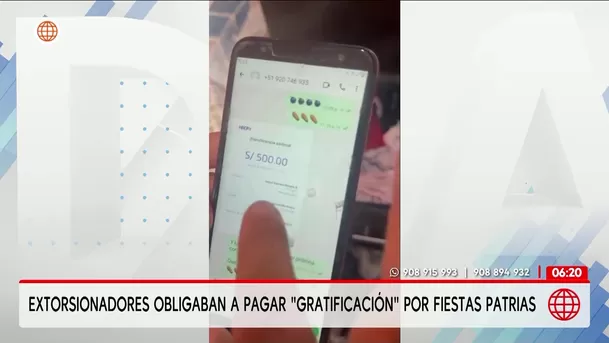 Extorsionadores obligaban a pagar gratificación por Fiestas Patrias. Foto: América Noticias