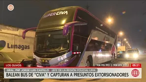 Policía detiene a dos presuntos extorsionadores de bus de CIVA en Los Olivos. Foto y video: América Noticias