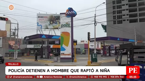 Policia detiene a hombre que raptó a niña en Trujillo. Foto: América Noticias