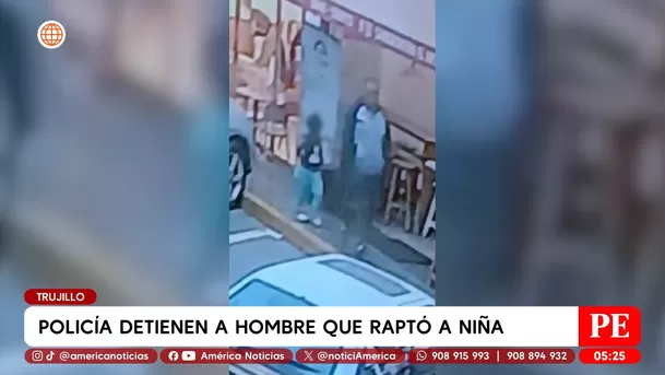Policia detiene a hombre que raptó a niña en Trujillo. Foto: América Noticias