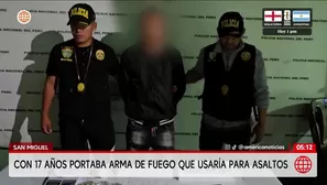 Policía detiene a menor con arma de fuego en San Miguel. Foto y video: América Noticias