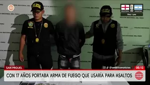 Policía detiene a menor con arma de fuego en San Miguel. Foto y video: América Noticias
