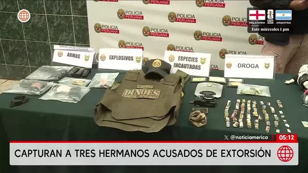 Policía detiene a tres hermanos extranjeros por extorsión en Pucusana. Foto: América Noticias Policía detiene a tres hermanos extranjeros por extorsión en Pucusana. Foto: América Noticias