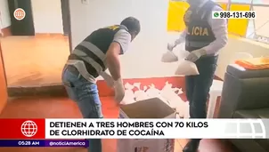 Detienen a hombres con 70 kilos de droga. Foto y video: Unidad de investigación