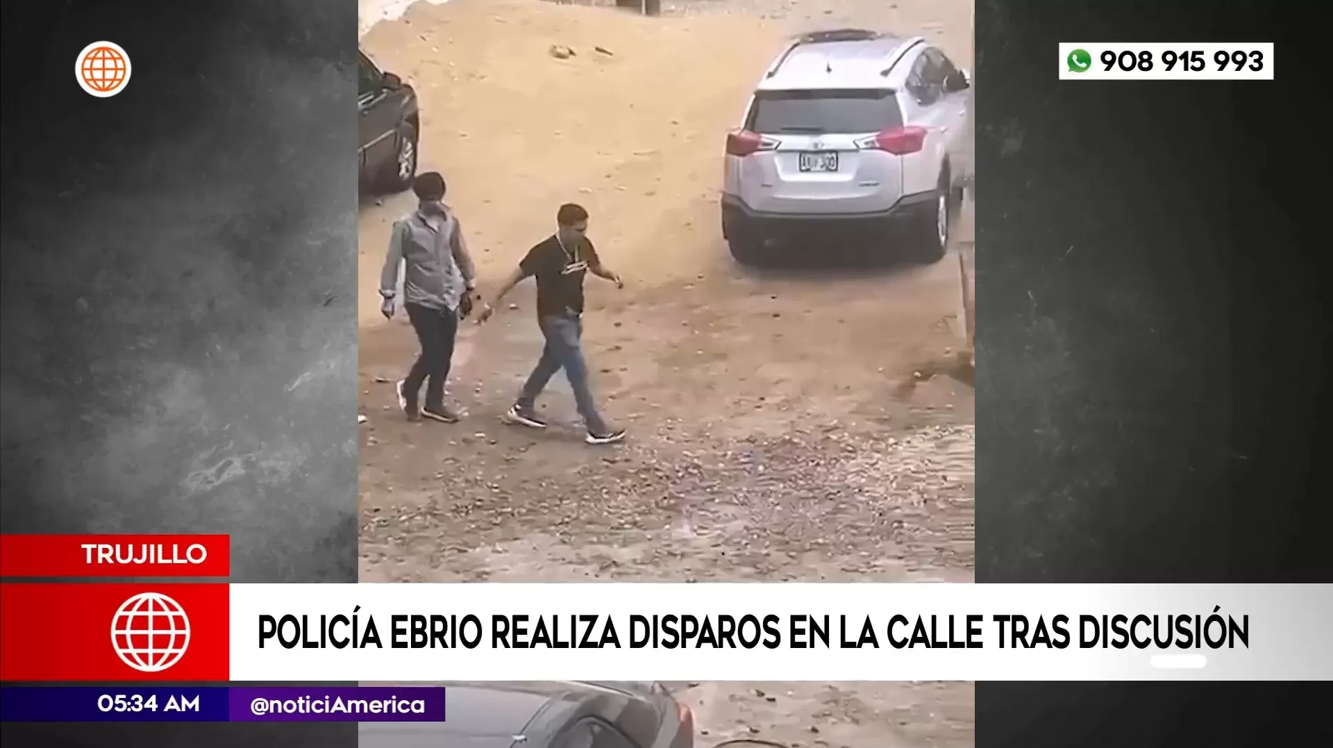 Policía ebrio hizo disparos en calle de Trujillo. Foto: América Noticias