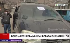 Policía encontró minivan robada en Chorrillos en Villa María del Triunfo - Noticias de ricardo-rojas-leon