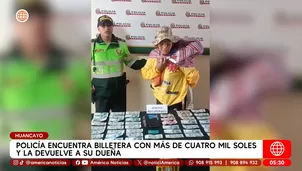 Policía encuentra billetera con más de 4 mil soles y la devuelve a su dueña en Huancayo. Foto y video: América Noticias