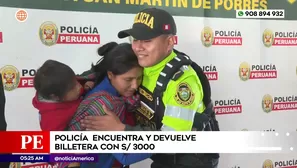 Policía encuentra y devuelve billetera a madre de familia en San Martín de Porres. Foto y video: América Noticias