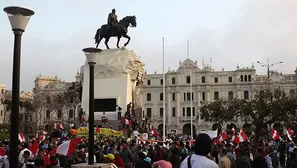 Los maestros tomaban como punto de concentración la Plaza San Martín. Foto: Andina