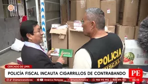Policía fiscal incauta cigarrillos de cotrabando en el Cercado de Lima. Foto y video: América Noticias