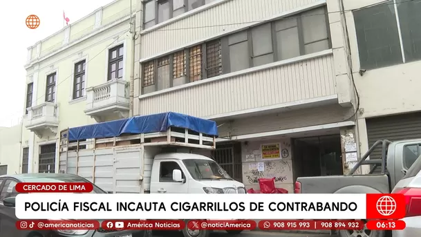 Policía fiscal incauta cigarrillos de cotrabando en el Cercado de Lima. Foto: América Noticias