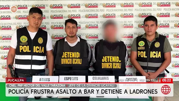 Policía frustra asalto a mano armada en bar de Pucallpa. Foto: América Noticias