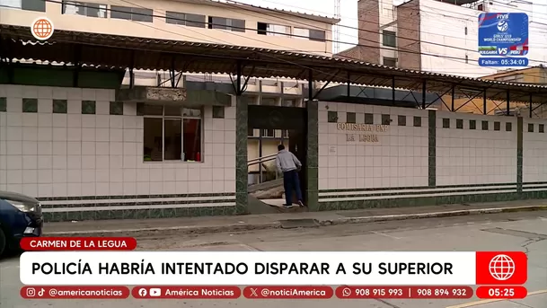 Policía habría intentado disparar a su superior en Carmen de La Legua. Foto: América Noticias