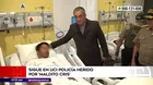 Policía herido por maldito Cris continúa en UCI