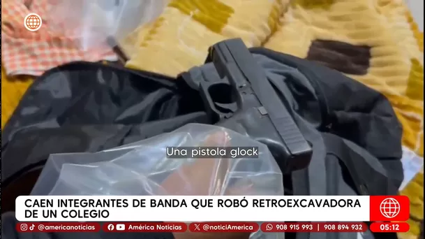 Policía sería integrante de banda que robó retroexcavadora en colegio en Independencia. Foto: América Noticias Policía sería integrante de banda que robó retroexcavadora en colegio en Independencia. Foto: América Noticias