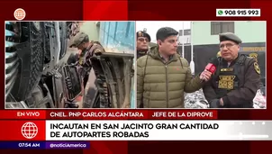 Policía incauta autopartes robadas en San Jacinto. Foto y video: América Noticias