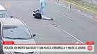Policía en moto atropella y mata a joven