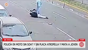 Policía en moto atropella y mata a joven. Foto y video: América Noticias