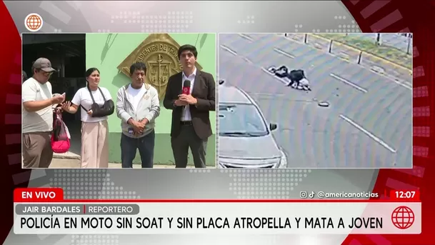 Policía en moto atropella y mata a joven. Foto: América Noticias