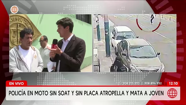 Policía en moto atropella y mata a joven. Foto: América Noticias