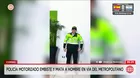 Policía motorizado embiste y mata a adulto mayor en Comas