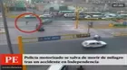 Policía motorizado sobrevivió de milagro a aparatoso accidente en Independencia