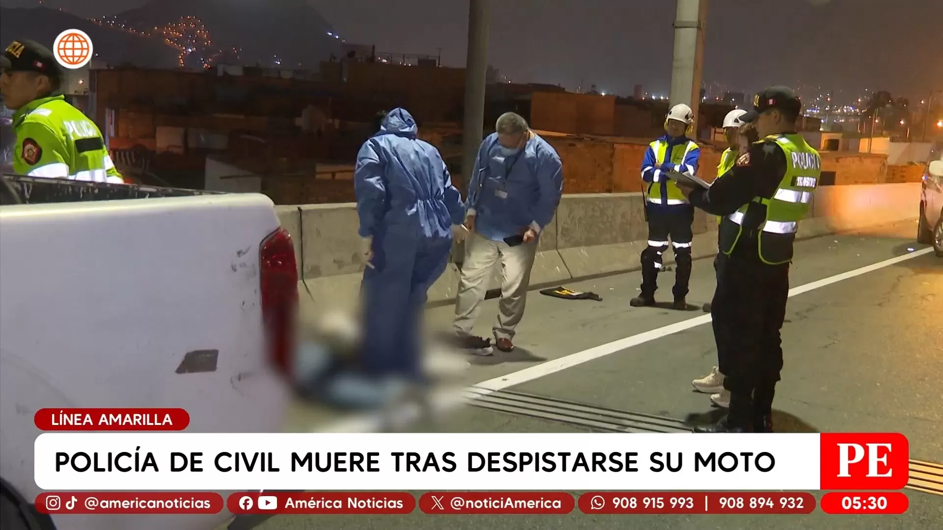 Policía de civil muere tras despistarse su moto en San Martín de Porres. Foto: América Noticias Policía de civil muere tras despistarse su moto en San Martín de Porres. Foto: América Noticias