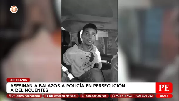 Policía muere baleado en persecución a delincuentes en Los Olivos. Foto: América Noticias