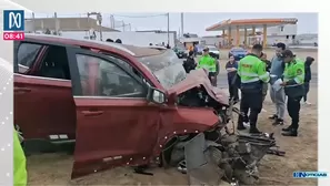 Policía muere tras fuerte choque entre camioneta y bus en Áncash. Foto y video: Canal N