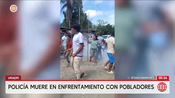 Un policía muere tras enfrentamiento en el Vraem. Foto: América Noticias Un policía muere tras enfrentamiento en el Vraem. Foto: América Noticias