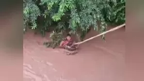 El suboficial Gustavo Chávez Acuña murió ahogado tras rescatar a dos personas atrapadas en el río Sisa, en la región San Martín. Video: Canal N